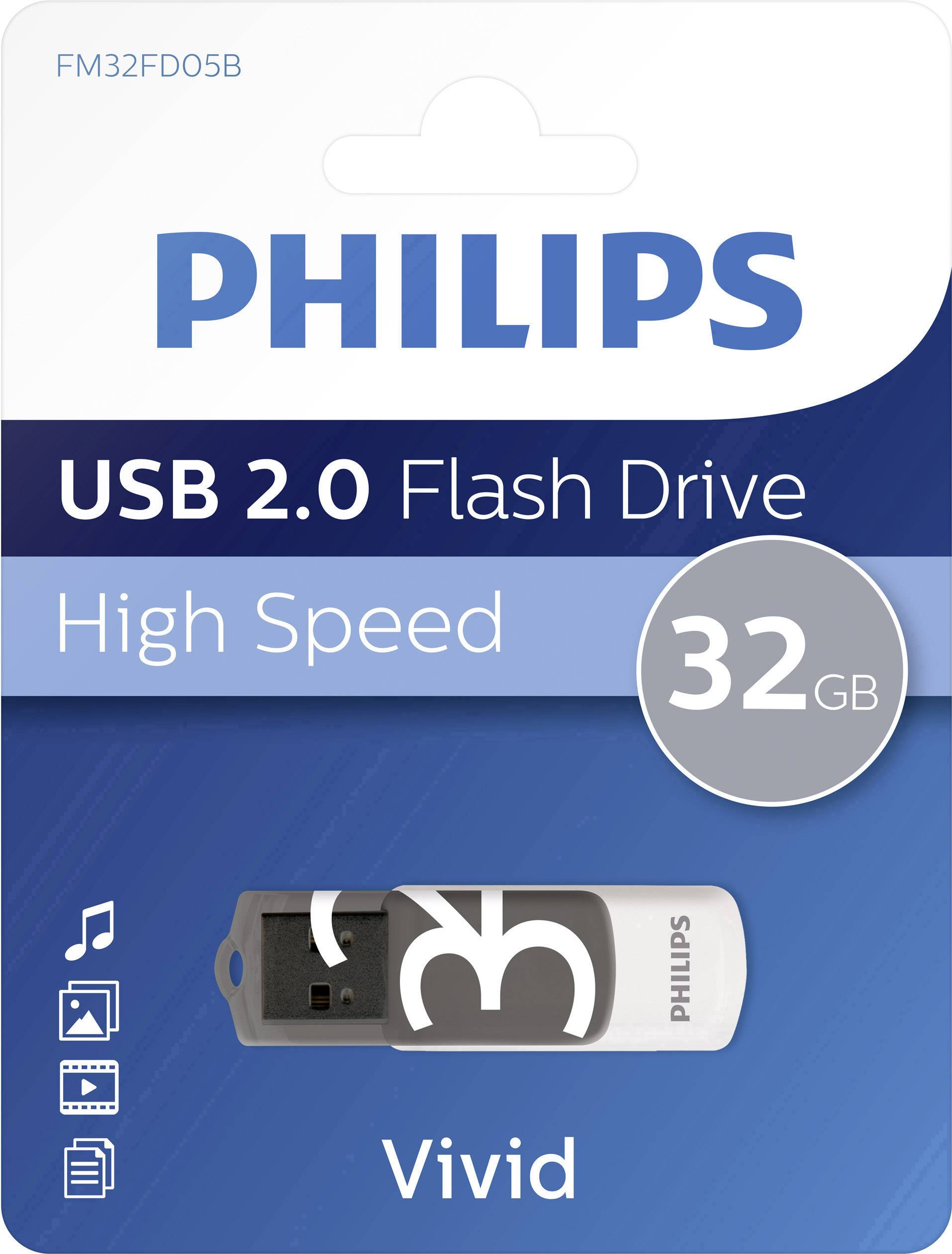 Philips VIVID Clé USB 32 GB gris FM32FD05B/00 USB 2.0