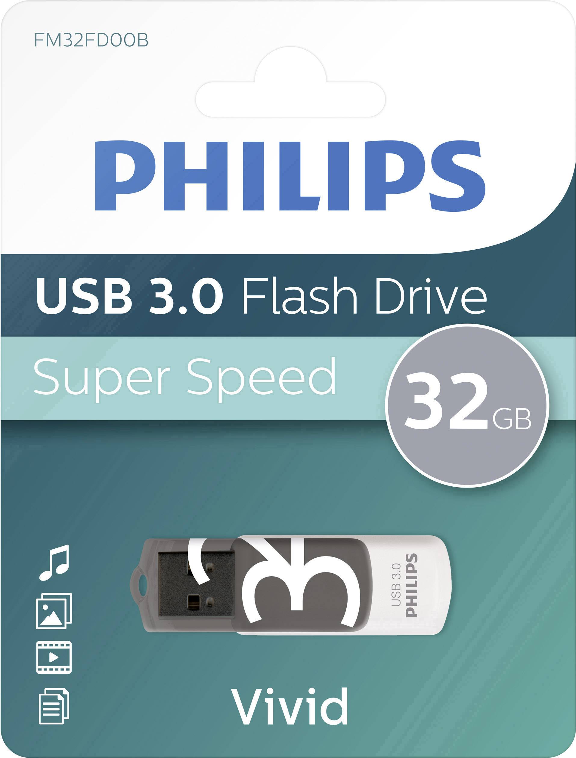 Philips VIVID Clé USB 32 GB gris FM32FD00B/00 USB 3.2 (1è gén.) (USB 3.0)