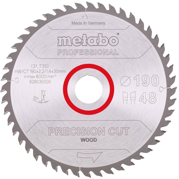 Metabo 628035000 Lame de scie circulaire 190 mm 1 pc(s)