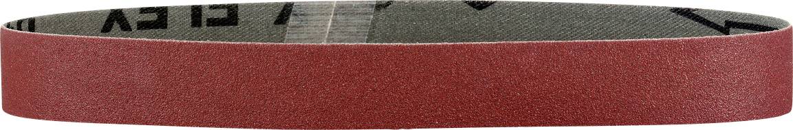 Bande abrasive rouge avec grain moyen, adapté pour le travail du bois ou des métaux.