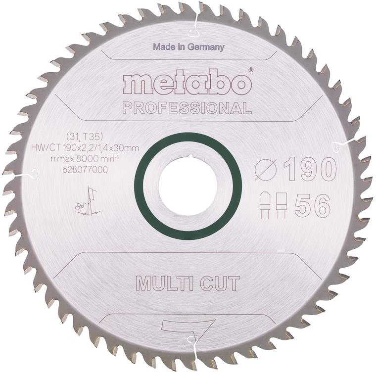 Metabo 628077000 Lame de scie circulaire 190 mm 1 pc(s)