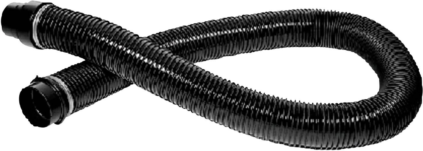 Tuyau noir flexible en forme de X avec surface nervurée.