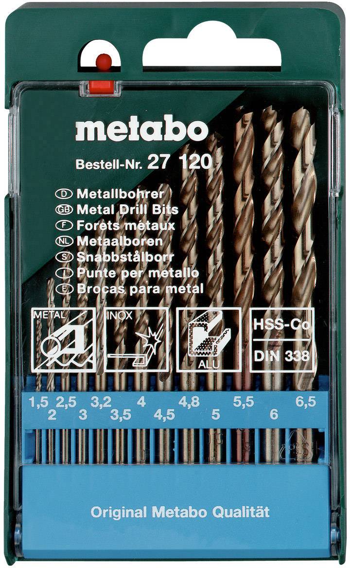 Metabo 627120000 Jeu de forets pour le métal 13 pièces 1.5 mm, 2 mm, 2.5 mm, 3 mm, 3.2 mm, 3.5 mm, 4 mm, 4.5 mm, 4.8 mm, 5 mm