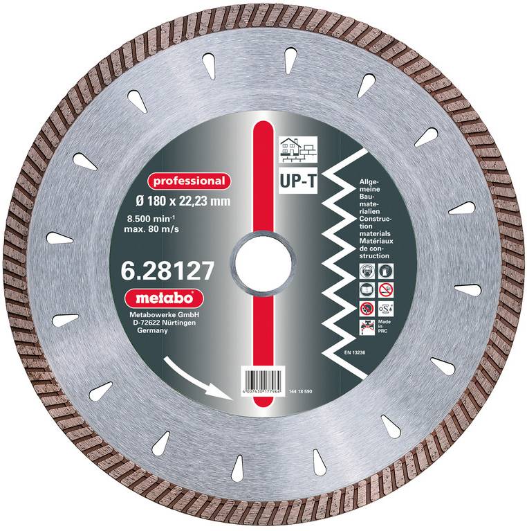 Disque à tronçonner diamanté Metabo 628127000 Dimension produit, Ø 180 mm 1 pc(s)