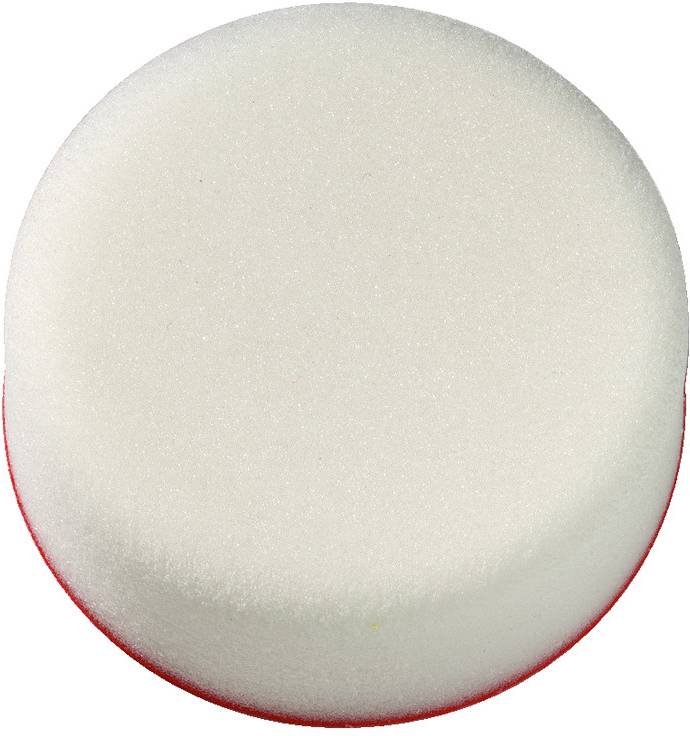 Un bouton rond blanc à la surface lisse.