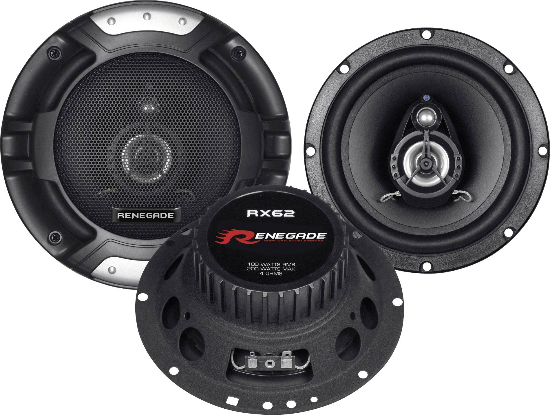 Renegade RX62 Haut-parleur coaxial 2 voies à encastrer 200 W Contenu: 1 paire(s)