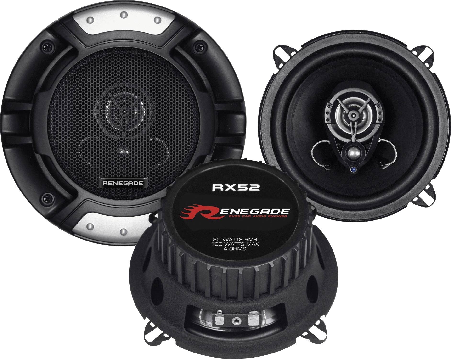 Renegade RX52 Haut-parleur coaxial 2 voies à encastrer 160 W Contenu: 1 paire(s)