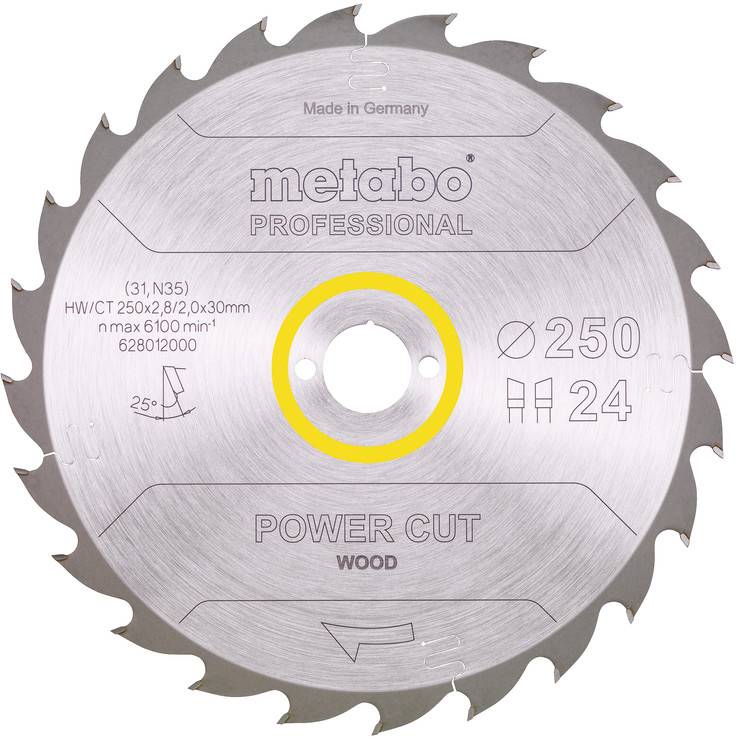 Metabo 628012000 Lame de scie circulaire 250 mm 1 pc(s)
