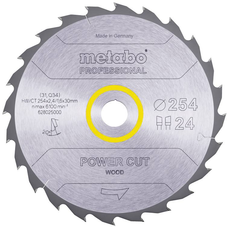 Metabo 628025000 Lame de scie circulaire 254 mm 1 pc(s)