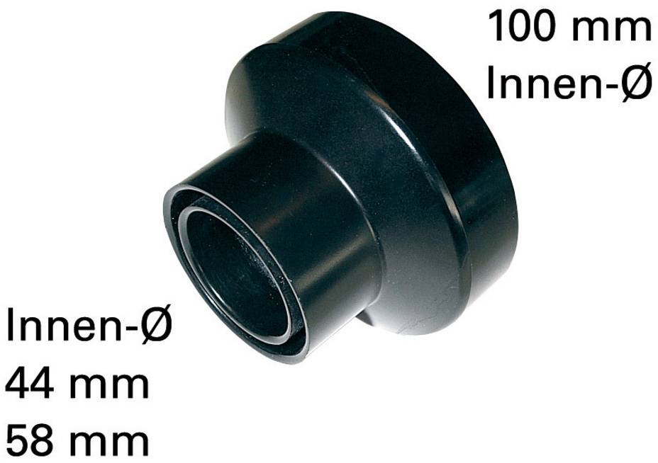 Un morceau de plastique noir, cylindrique, avec une base large et un sommet effilé, probablement un adaptateur.