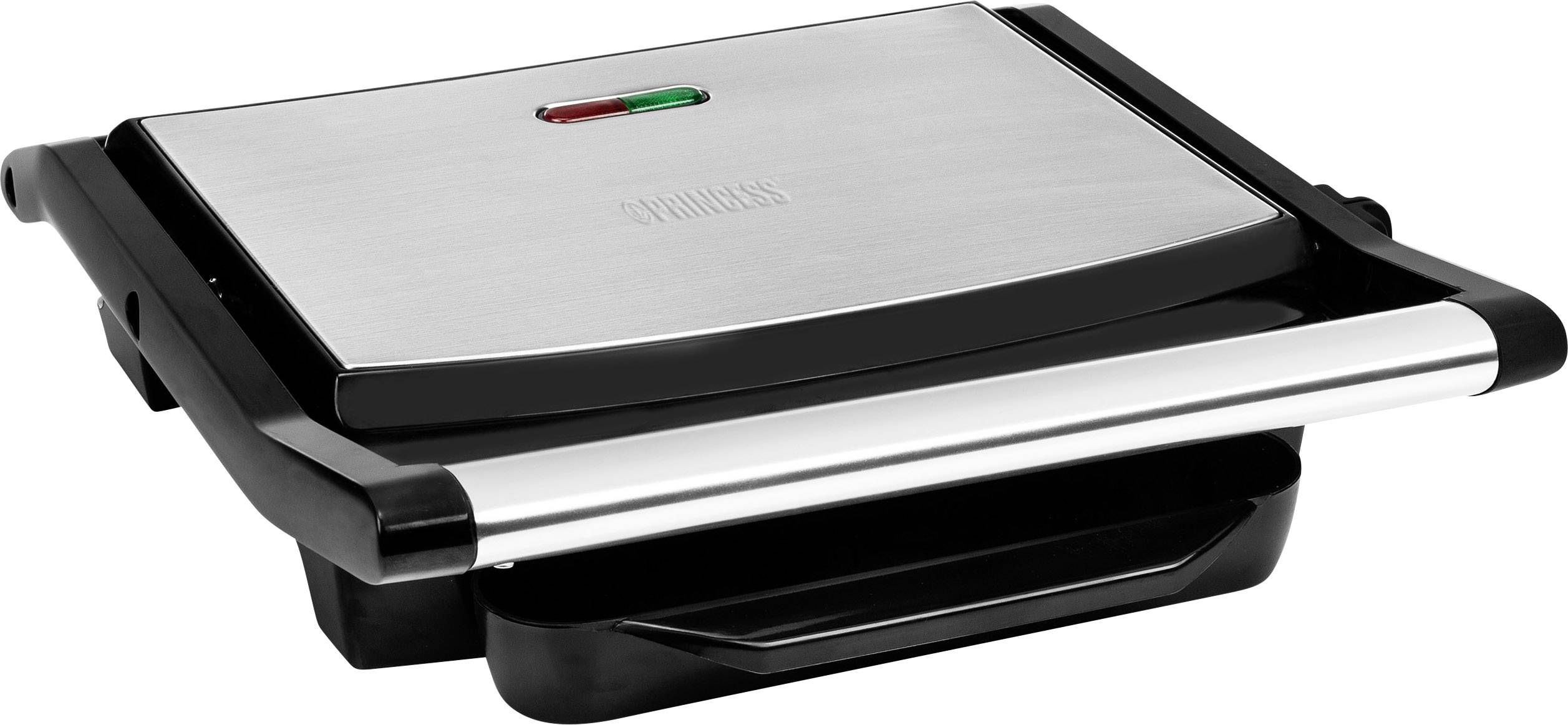 Princess Panini Elektro Kontaktgrill Silber, Schwarz
