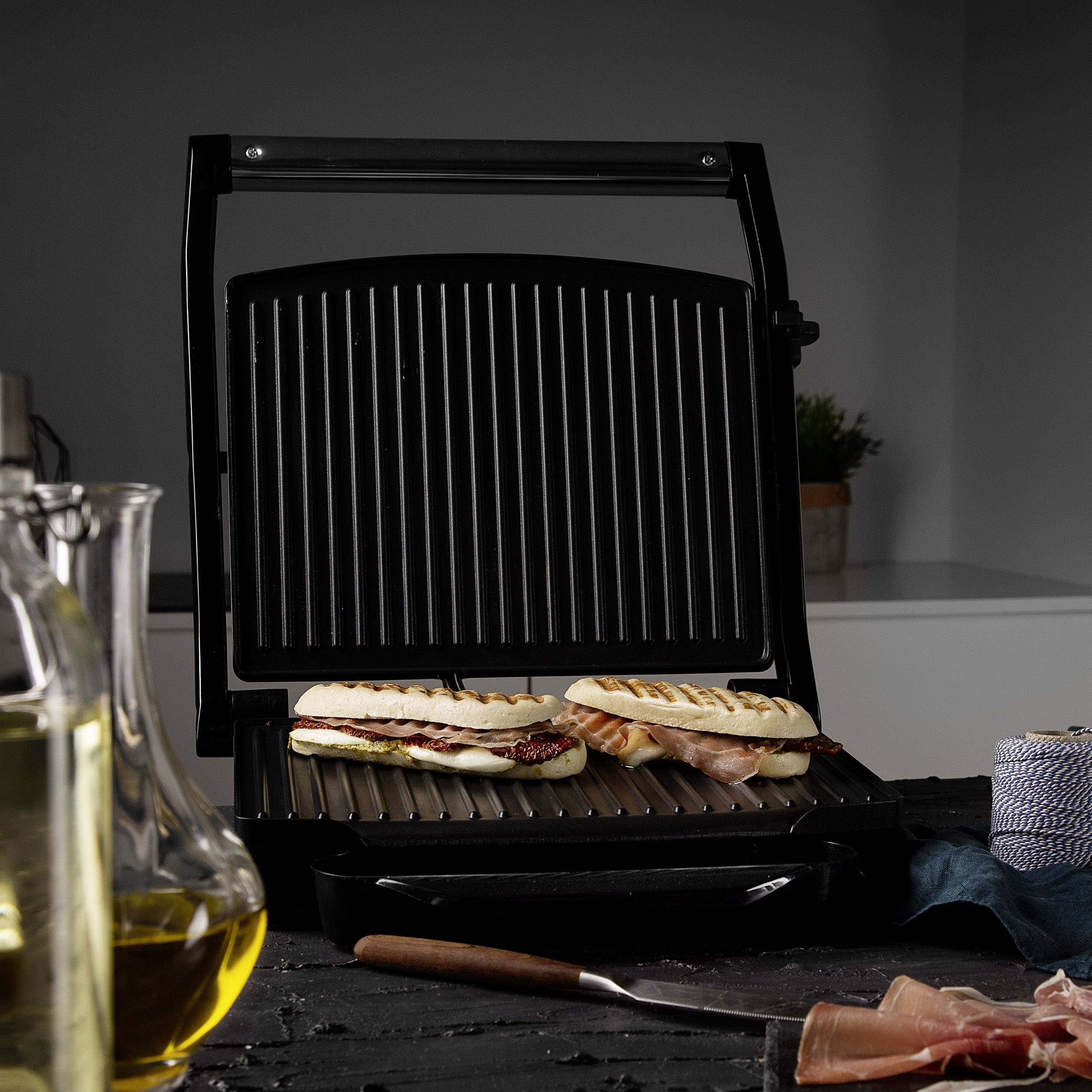 Princess Panini Elektro Kontaktgrill Silber, Schwarz