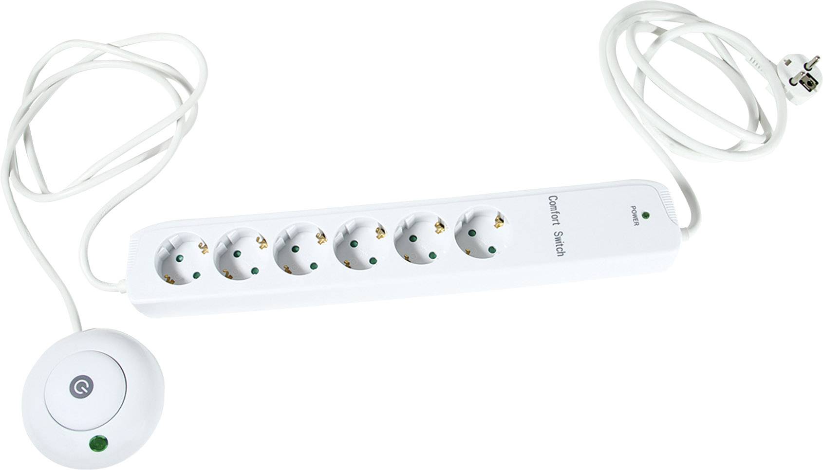 Bloc multiprise avec interrupteur REV 00251201 x6 blanc contact de protection 1 pc(s)