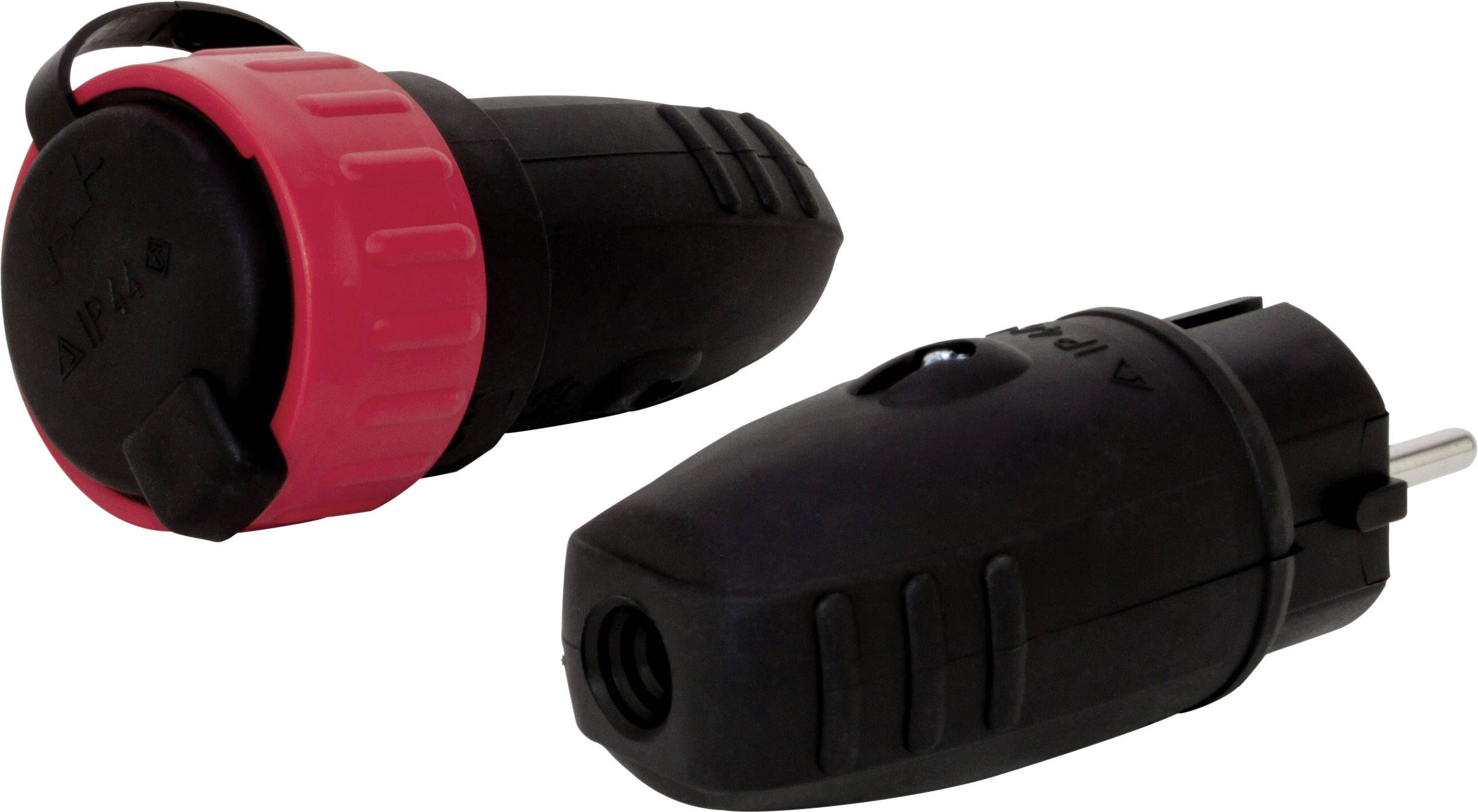 REV 0502002555 Fiche électrique mâle avec terre 230 V noir IP44