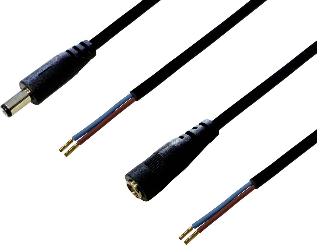 BKL Electronic 075215 Câble de raccordement basse tension DC femelle, DC mâle - extrémité(s) ouverte(s) 5.50 mm 2.10 mm 2.10 mm