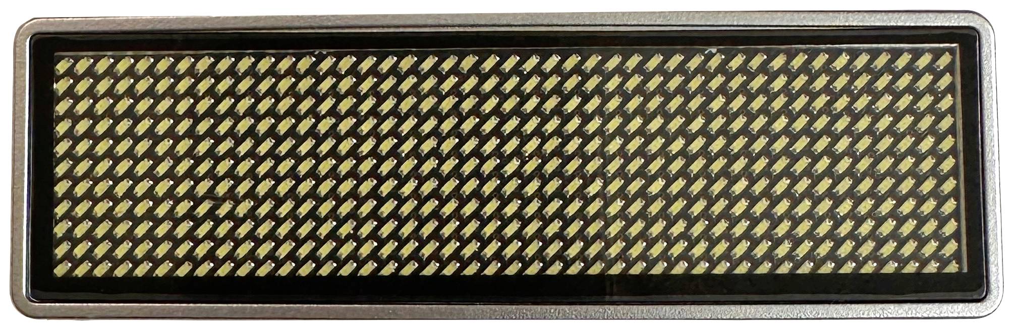 Affichage LED rectangulaire avec des points lumineux jaunes selon un motif de grille, sans texte ni information spécifique affiché.