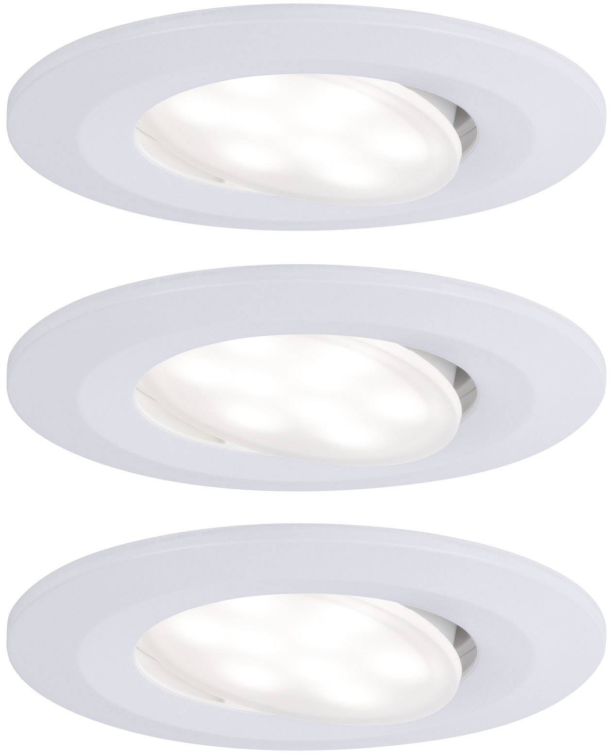 Paulmann Calla Spot LED encastrable pour salle de bains jeu de 3 18 W IP65 blanc mat