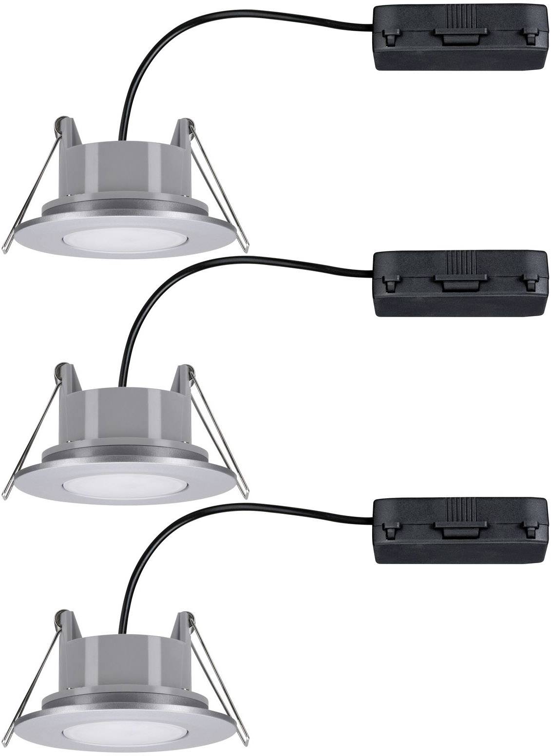 Paulmann Calla Spot LED encastrable pour salle de bains jeu de 3 19.5 W IP65 chrome (mat)