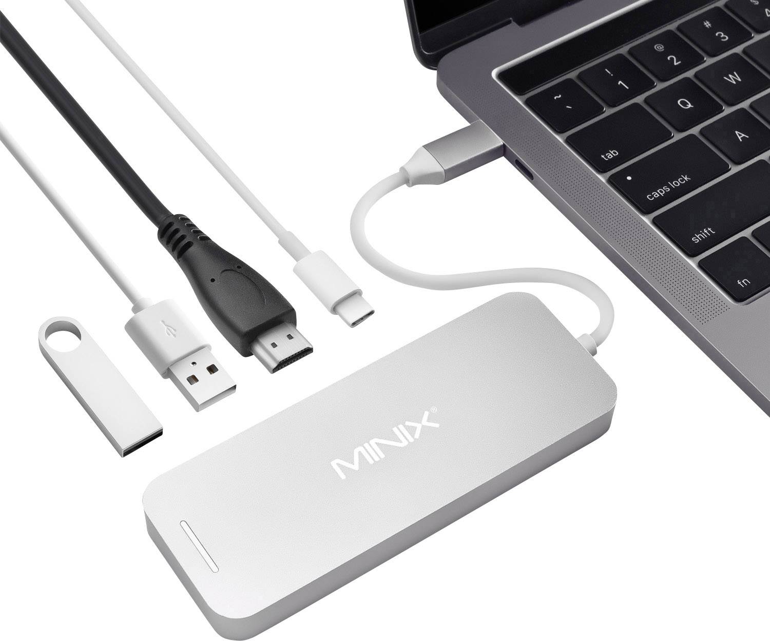Minix Station d'accueil pour ordinateur portable gris Adapté aux marques: Apple MacBook, MacBook Air, MacBook Pro avec fonction