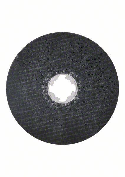 Un disque à tronçonner noir avec un alésage intérieur denté, utilisé pour couper ou meuler des matériaux dans des outils portables.