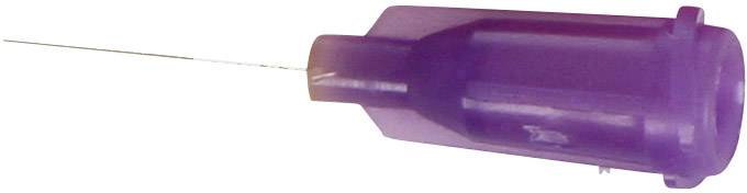Une aiguille violette à pointe longue et fine, adaptée aux applications médicales.