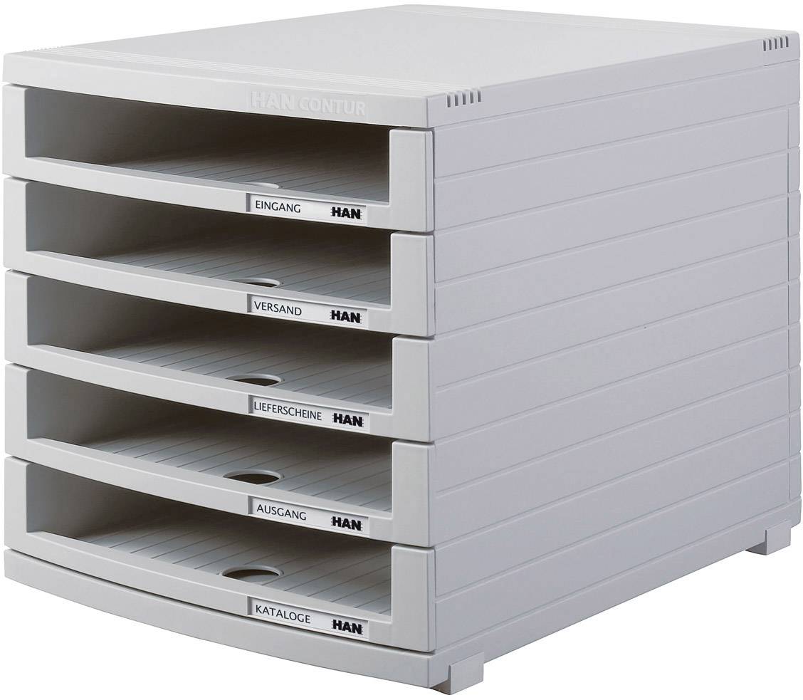 HAN CONTUR 1505-0-11 Caisson à tiroirs gris clair DIN A4, DIN B4, DIN C4 Nombre de tiroirs: 5