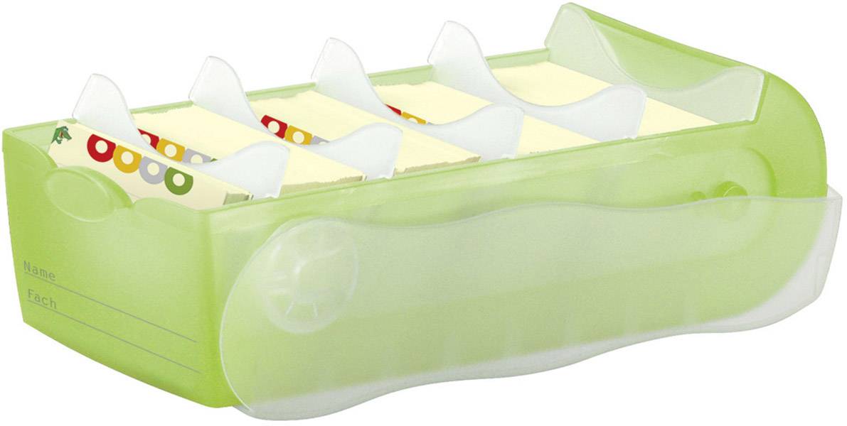 HAN CROCO 997-603 Fichier vert, translucide nombre maximum de cartes: 900 cartes A7 horizontal avec 100 cartes lignées