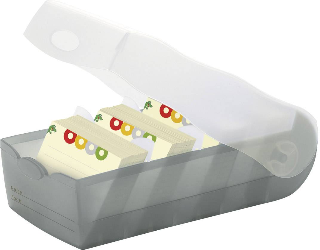 HAN CROCO 997-693 Fichier gris, translucide nombre maximum de cartes: 900 cartes A7 horizontal avec 100 cartes lignées