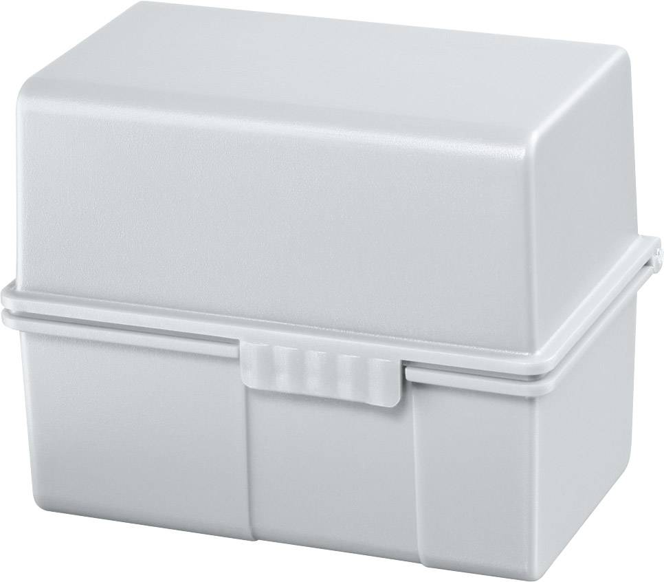 HAN 978-11 Boîte à fiches gris clair A8 horizontal charnière en acier, couvercle utilisable comme bac supplémentaire