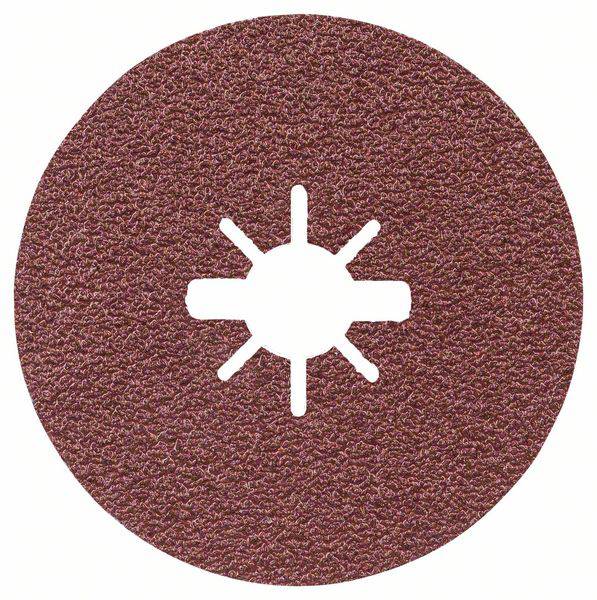 Papier de verre brun en forme carrée avec une découpe étoilée au centre.