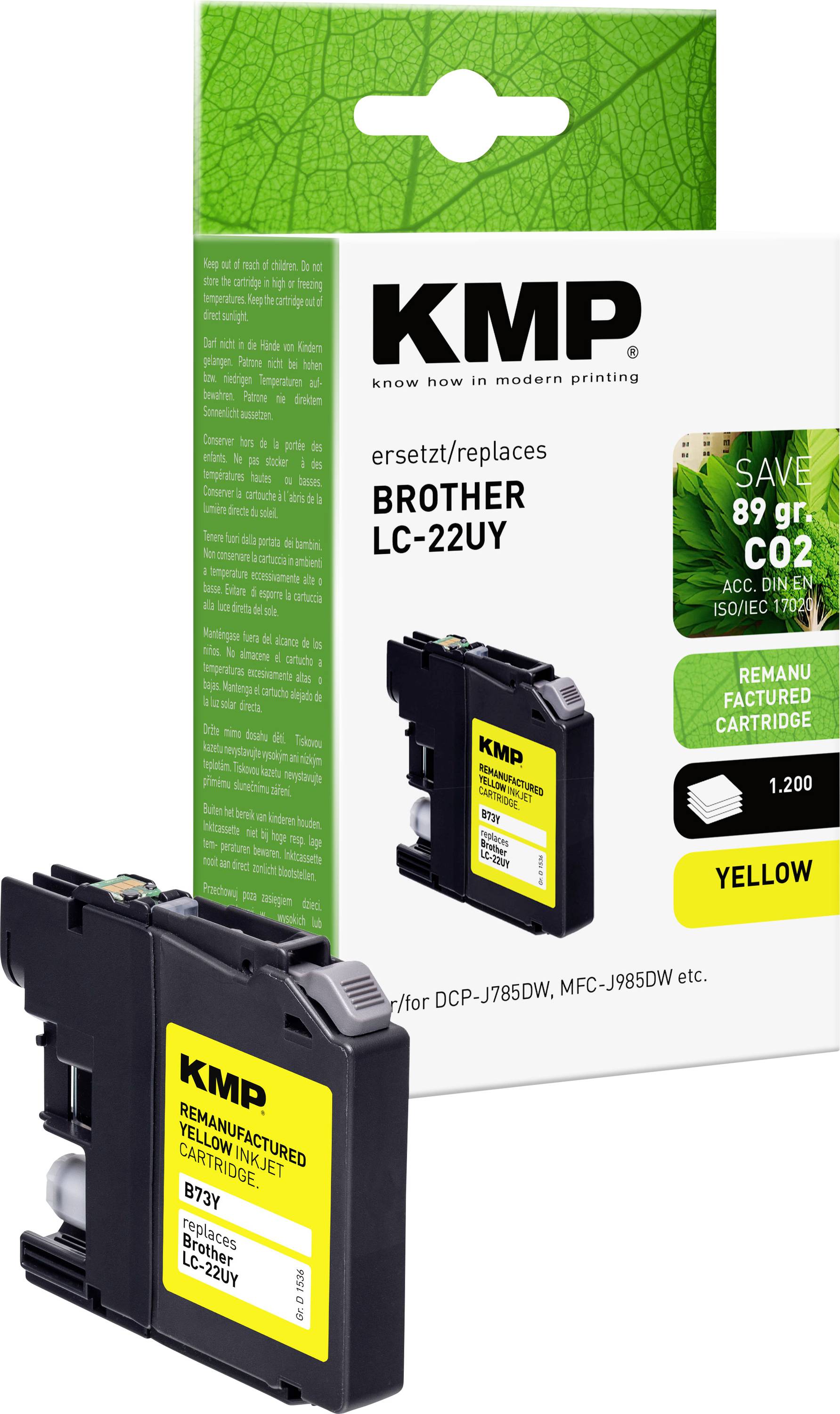 KMP Encre remplace Brother LC-22UY compatible jaune B73Y 1536,4009