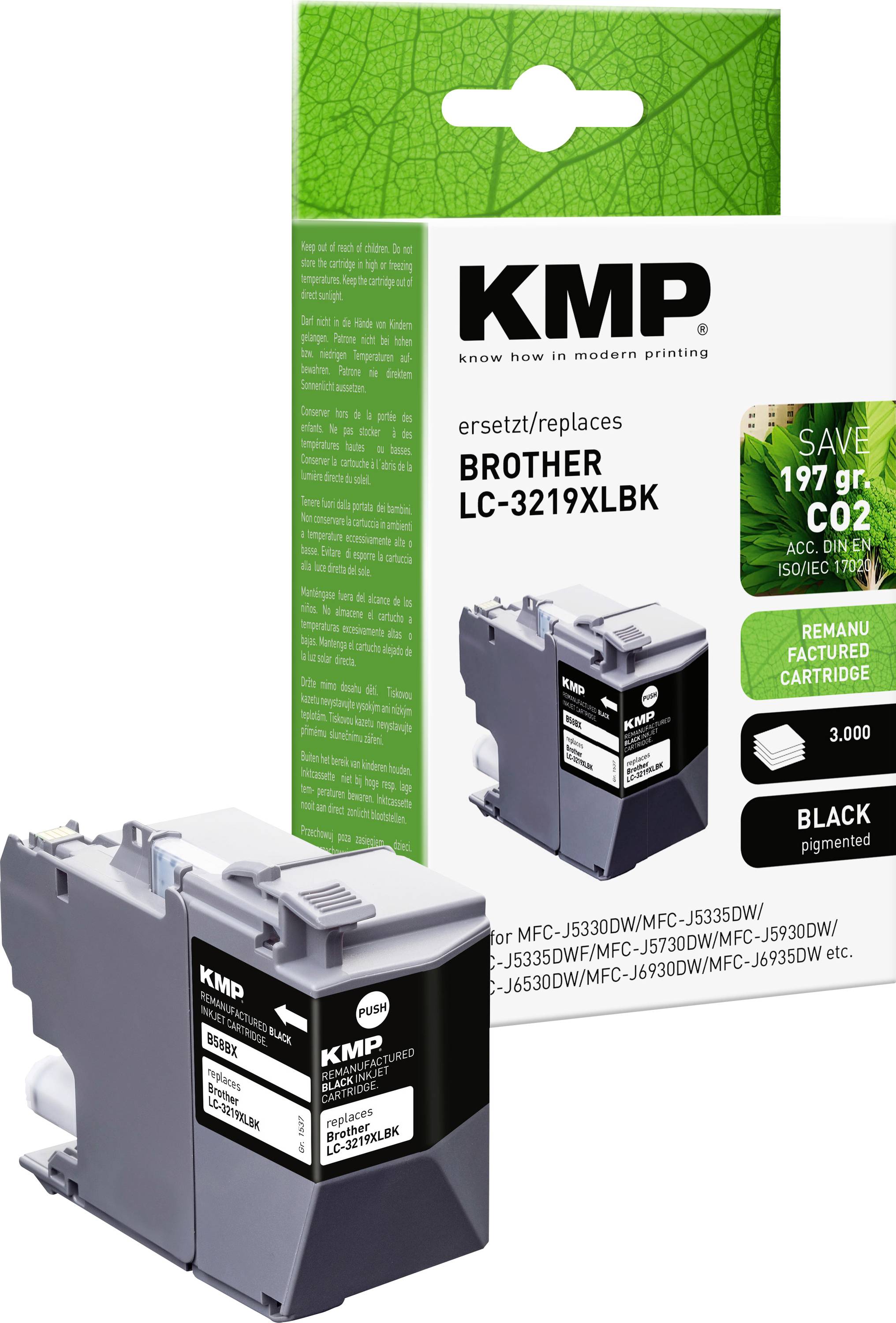 KMP Encre remplace Brother LC-3219XLBK compatible noir B58BX 1537,4001