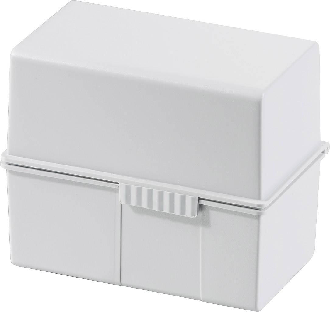 HAN 977-11 Boîte à fiches gris clair nombre maximum de cartes: 300 cartes A7 horizontal charnière en acier, couvercle utilisable