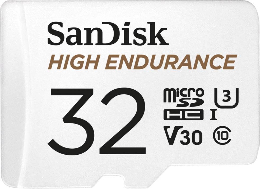 SanDisk High Endurance Monitoring Carte microSDHC 32 GB Class 10, UHS-I, UHS-Class 3, v30 Video Speed Class avec adaptateur SD