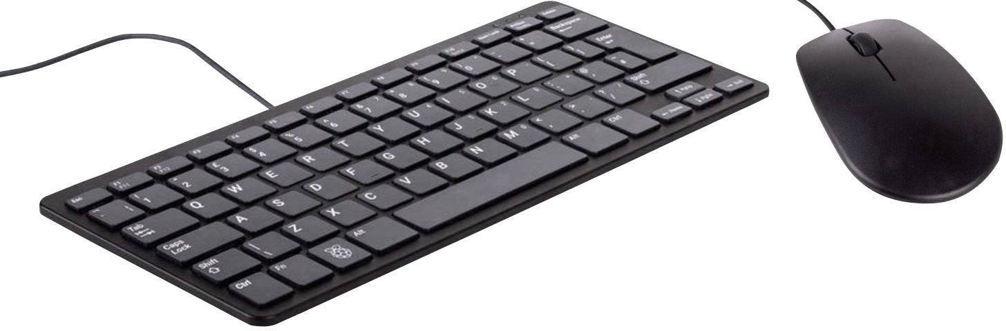 Raspberry Pi® Desktop Kit USB Kit souris + clavier allemand, QWERTZ noir