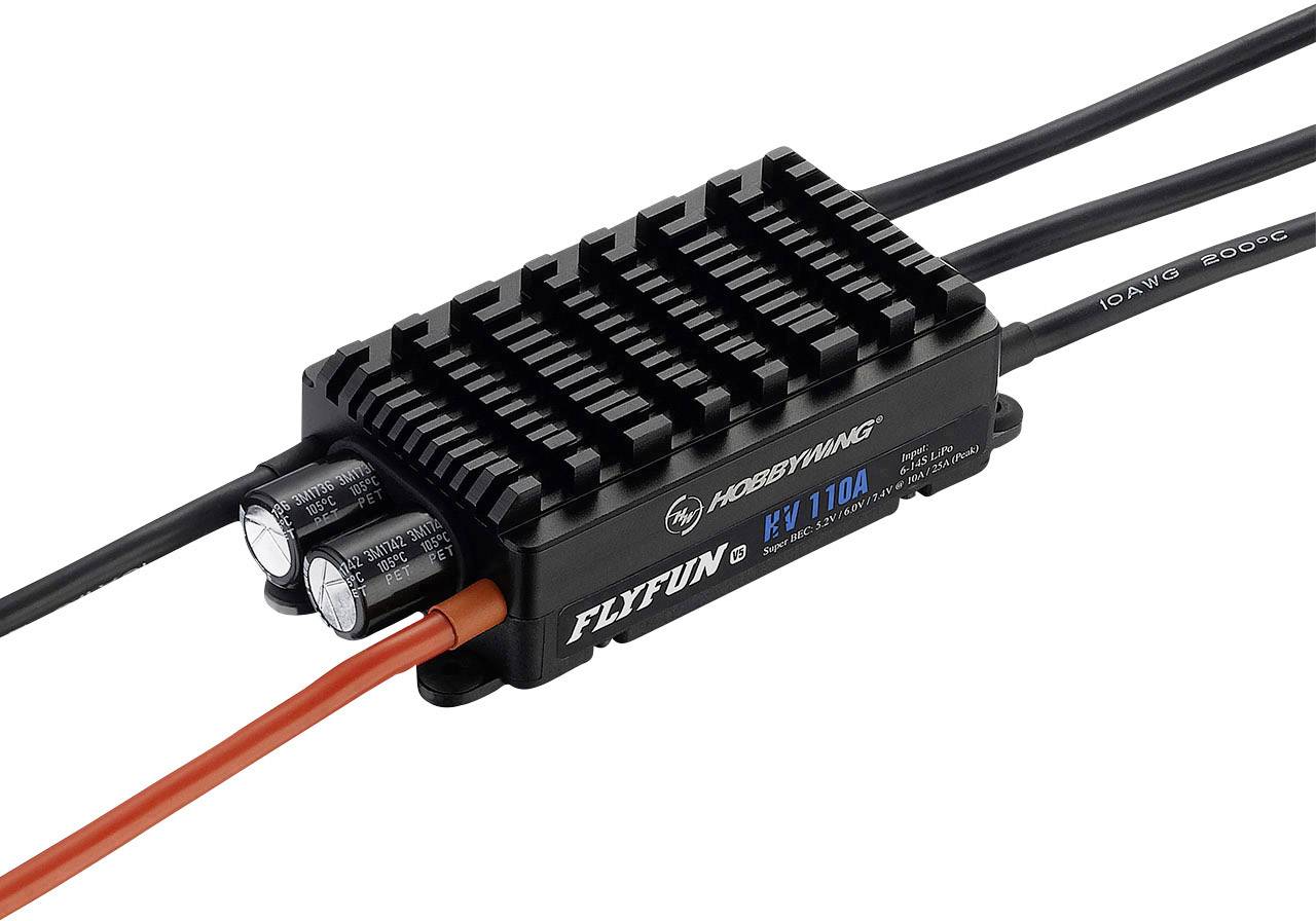 Hobbywing FlyFun V5 110A Régulateur brushless pour avion Charge admissible (max.): 140 A