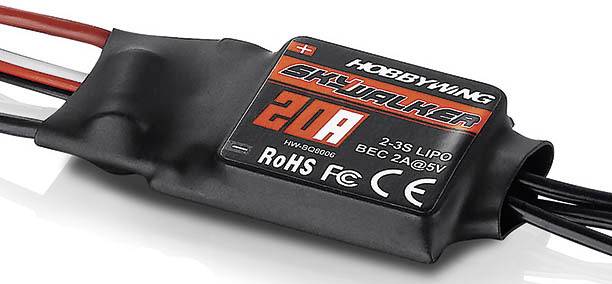 Hobbywing Skywalker 20A Régulateur brushless pour avion Charge admissible (max.): 25 A