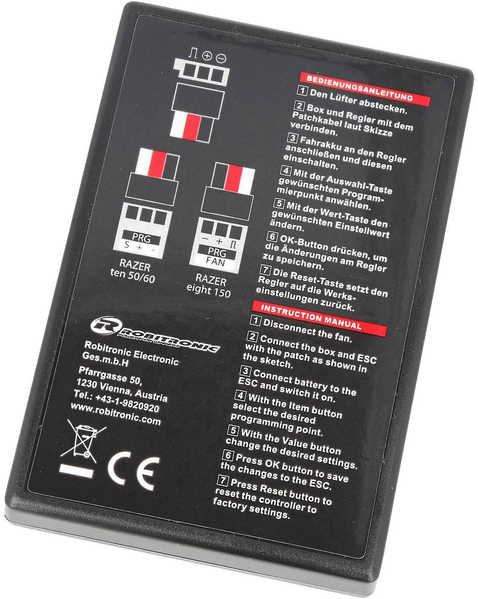 Robitronic Razer ten & eight Boîtier de programmation Adapté pour (modèle de régulateur de modélisme): Robitronic Razer ten
