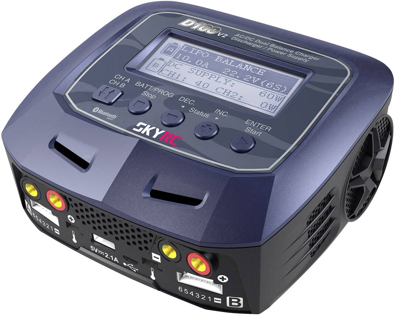 SKYRC D100 V2 Chargeur multifonction de modélisme 10 A Li-polymère, LiFePO, Li-ion, LiHV, NiMH, NiCd, plomb