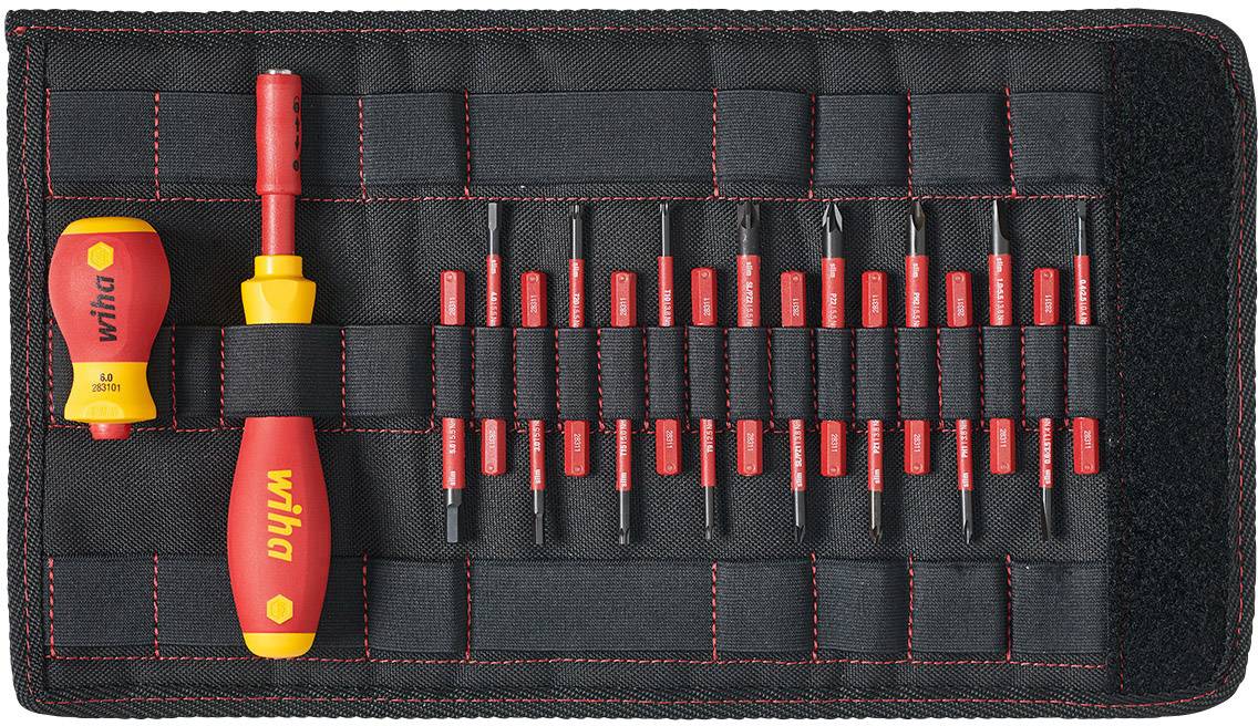 Jeu de tournevis Wiha VDE 1 set vis à fente, cruciforme Phillips, Pozidriv, plus/moins, TORX, hexagonal