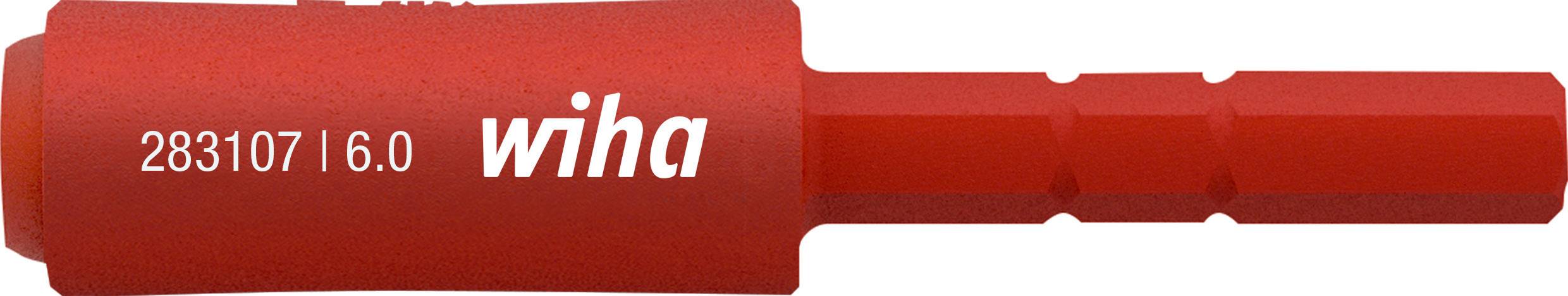 Embout de tournevis rouge portant l'inscription « wiha 283107 | 6.0 ».