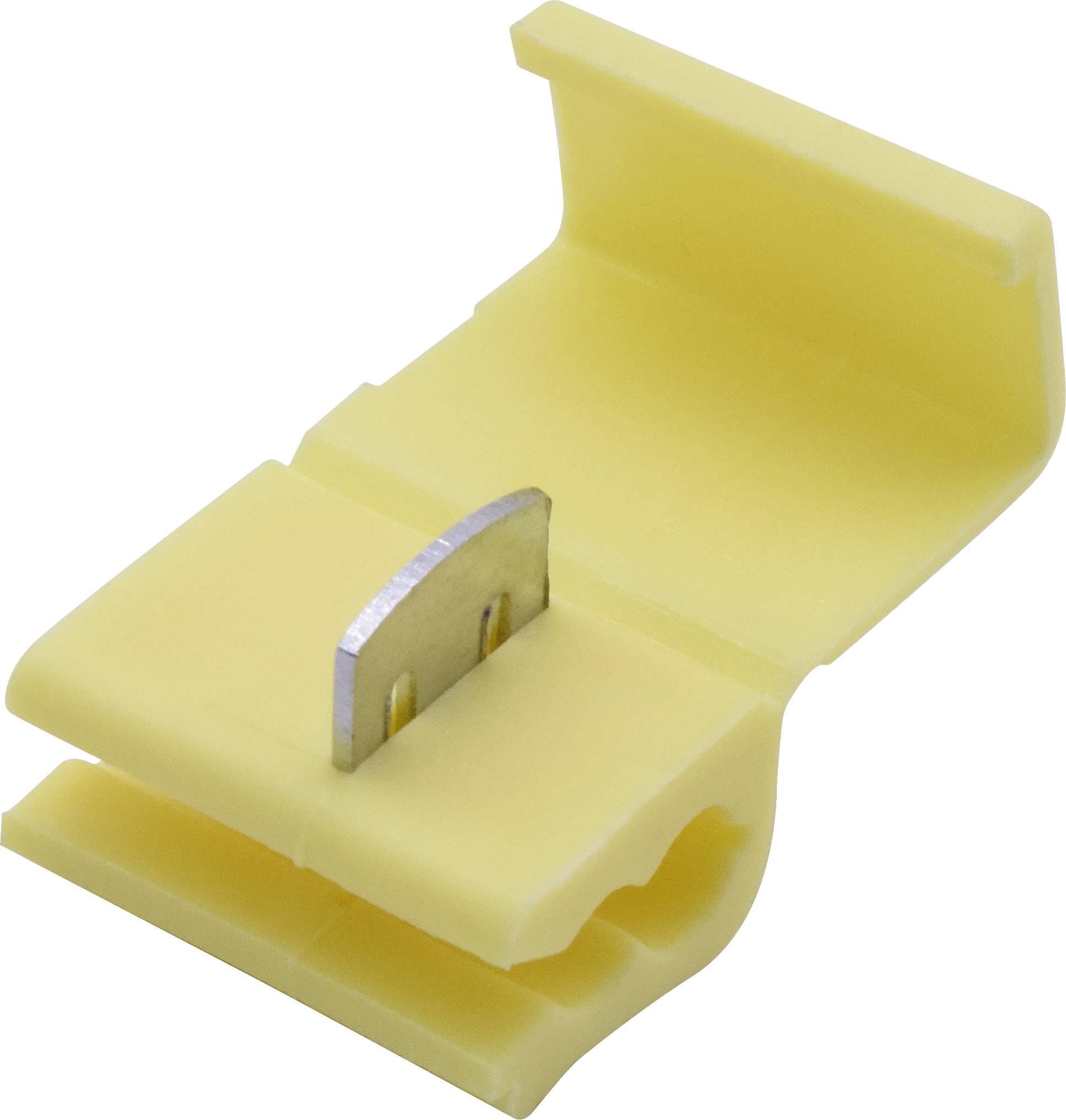 TRU COMPONENTS T1904C105 Raccord de dérivation flexible: 4-6 mm² rigide: 4-6 mm² Nombre de pôles: 2 10 pc(s) jaune