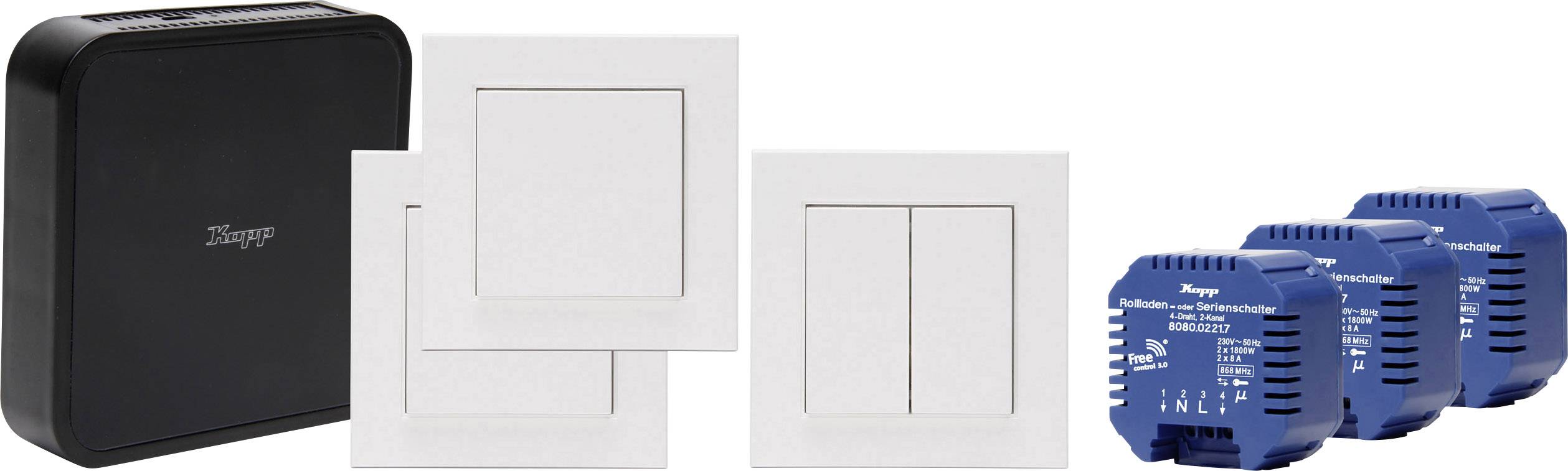 Kopp Free Control3.0 Kit de démarrage pour commande de volet roulant;Free Control 3.0;blanc pur, noir
