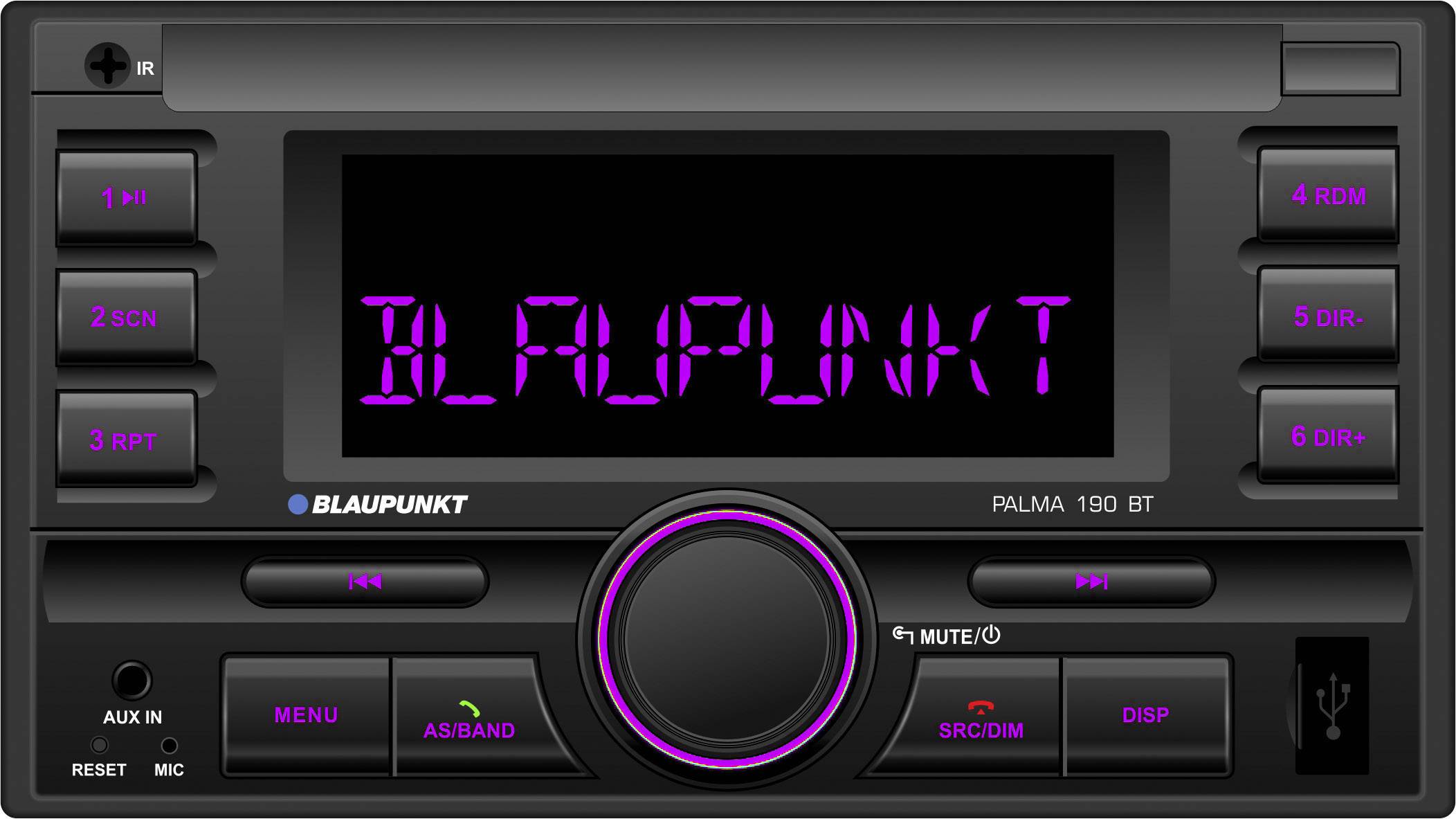 Blaupunkt PALMA 190 BT Autoradio 2 DIN kit mains libres bluetooth