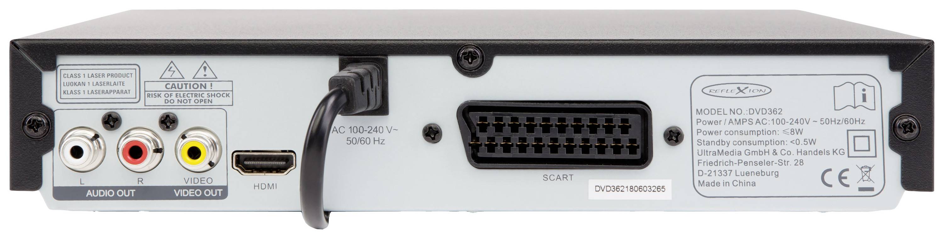 Reflexion DVD362 Lecteur DVD Lecteur CD, avec écran, HDMI, USB, péritel noir