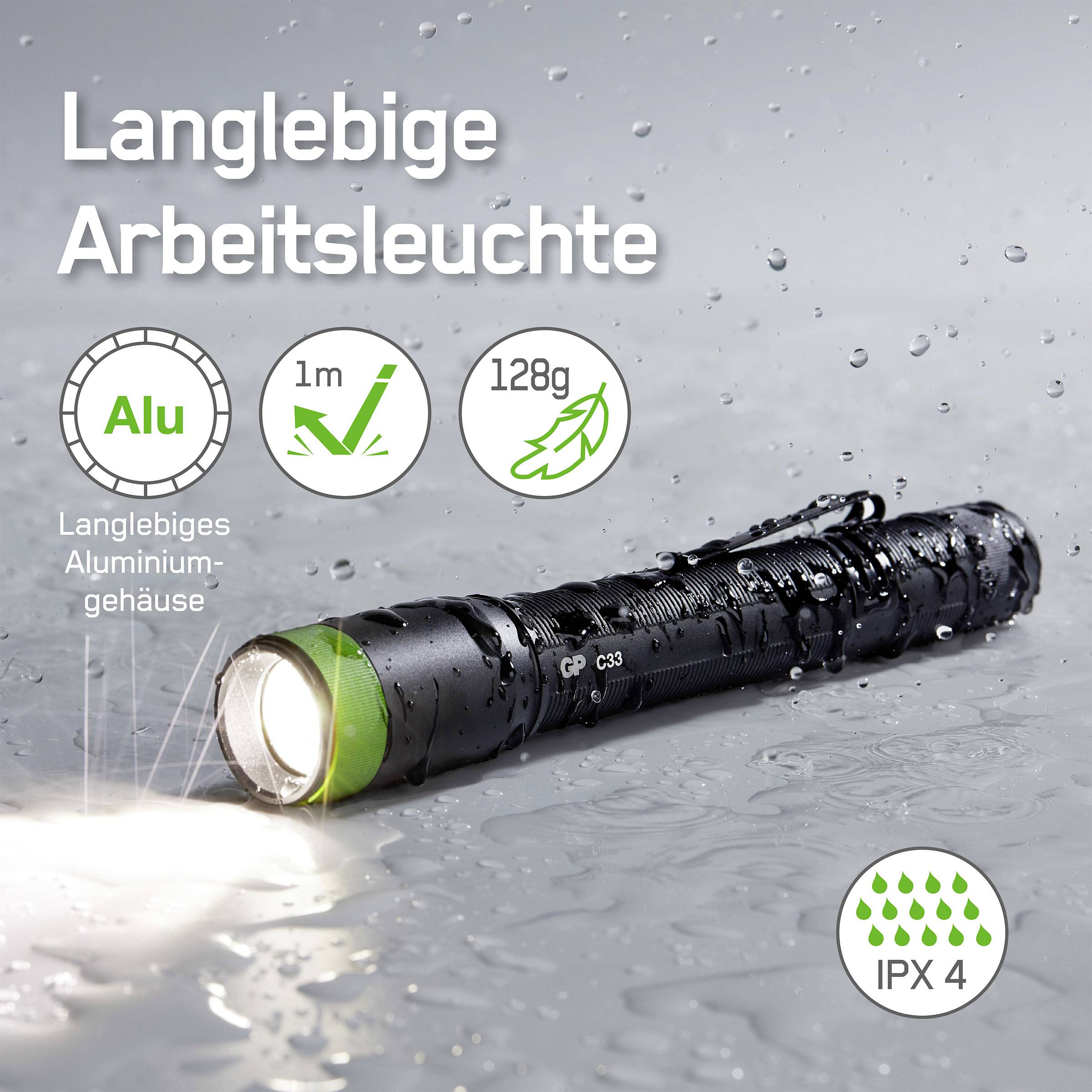 GP Discovery GPDISFLC33BK904 LED Lampe de poche à pile(s) 150 lm 20 h 128 g