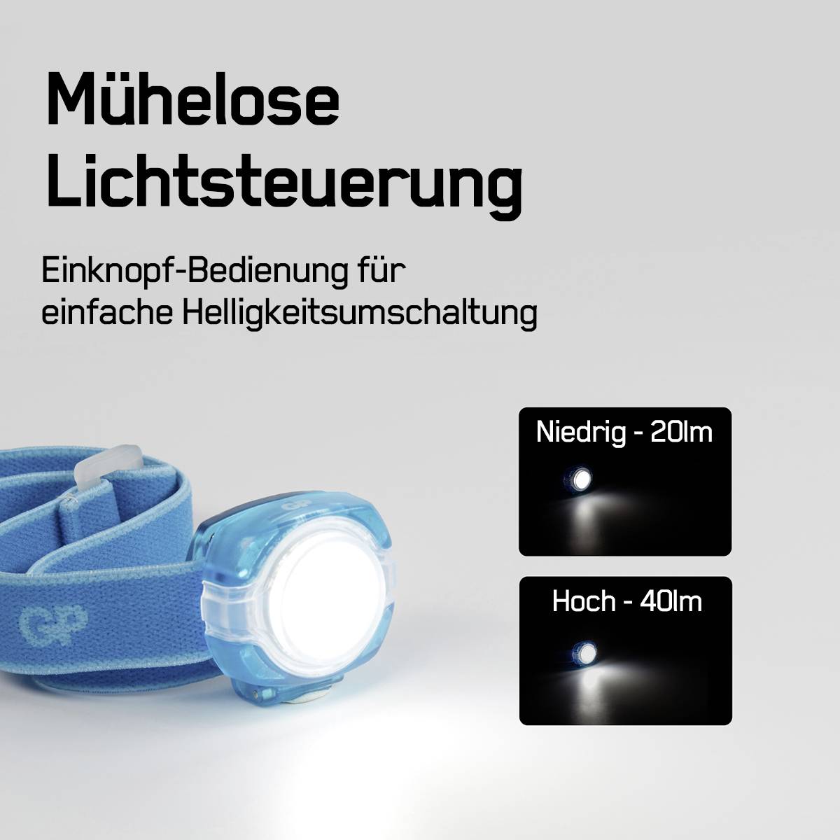 Lampe frontale LED GP Discovery GPDISHLCH31BL447 à pile(s) 40 lm 6 h GPDISHLCH31BL447