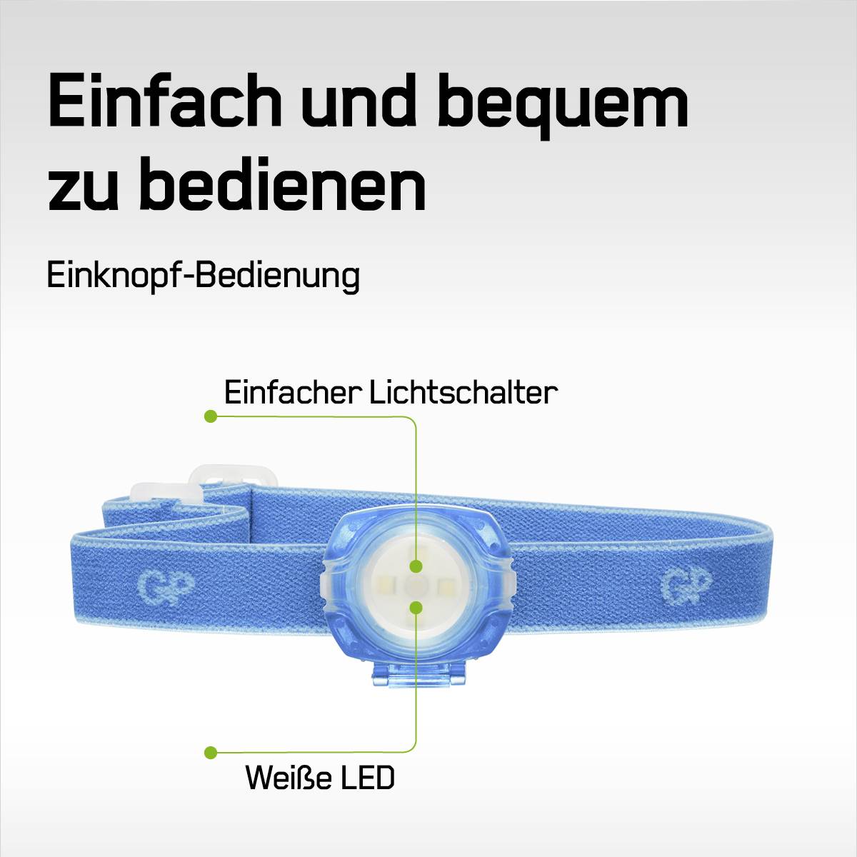 Lampe frontale LED GP Discovery GPDISHLCH31BL447 à pile(s) 40 lm 6 h GPDISHLCH31BL447