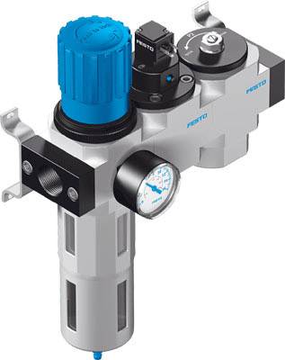 FESTO 185743 LFR-1/8-D-MINI-KD Unité de traitement de l'air air comprimé, gaz inerte Pression de service (max.) 16 bar