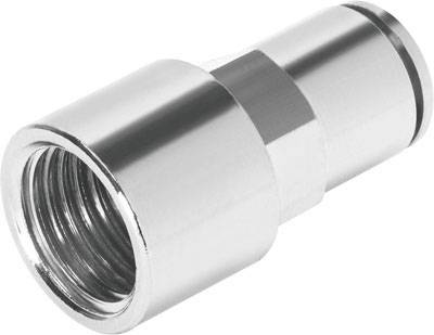 Connecteur de tuyau métallique de conception cylindrique, doté d'un filetage et d'un joint d'étanchéité à l'extrémité, destiné à l'assemblage de tuyaux dans les systèmes sanitaires.